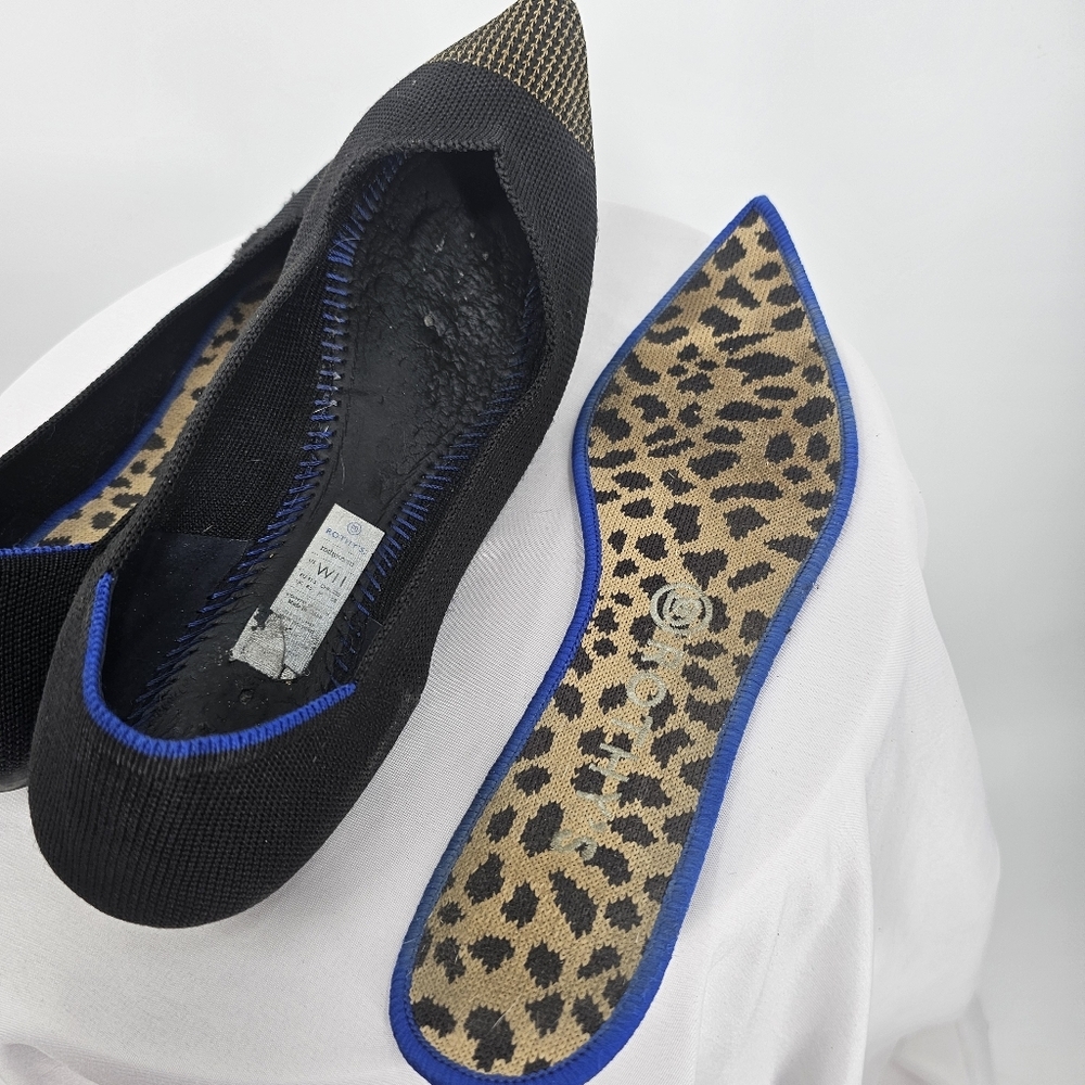 Rothy's Pointed Toe Flats | Black & Gold | Size 11 - Picture 9 of 10